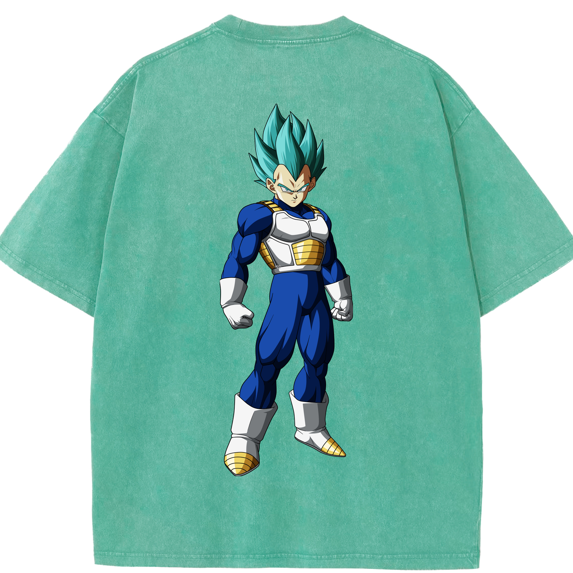 （画像用） ドラゴンボール ベジータ四世（Bejīta Yonsei）DRAGON BALL Vegeta IV 綿100% ヴィンテージ風 半袖Tシャツ（背面プリント）